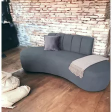 Sofá Curvo Sillon Tela Repele Líquidos O Boucle 220cm Living