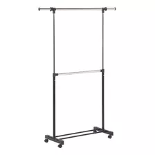 Honey-can-do Ajustable Rolling Metal Double Clothes Rack Gar