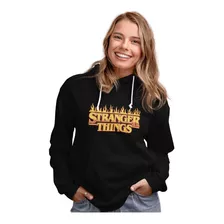 Poleron Strangers Things Hellfire Serie Llama Estampado