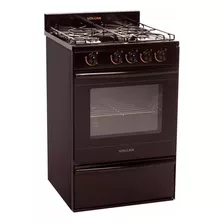 Cocina Volcan 89654v A Gas 4 Hornallas Marrón Puerta Con Visor 70l