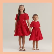 Vestido Infantil Feminino Vermelho Natal Petit Cherie 070