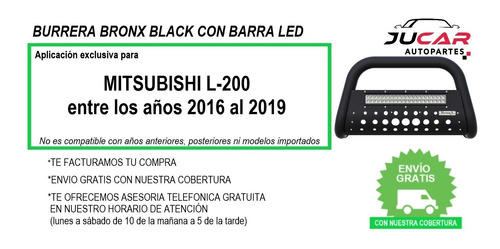Burrera Bronx Black Barra Led Mitsubishi L200 2016-20219 Foto 8