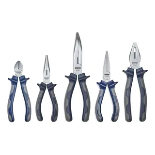 Set Pinzas Y Alicates Bremen 5 Pz Universal Chata Punta Dgm