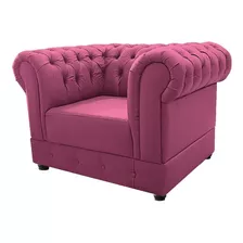 Poltrona Decorativa Chesterfield Ana Corano Pink- Adj Decor