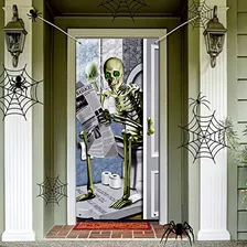 Cubierta De Puerta Esqueleto De Halloween Divertida, Ac...