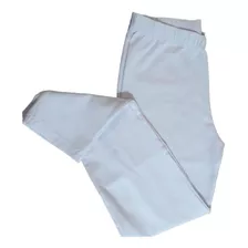 Calça Legging Branca Cós Alto Cotton Grosso P Ao Gg