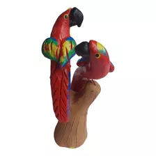 Casal De Arara De Ceramica Flamingo Tucano Decoração Jardim