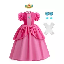 Vestido De Princesa Cor Pêssego Para Meninas Ac Traje