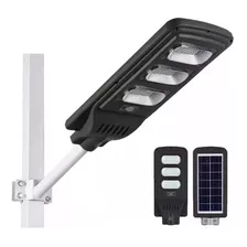 Lampada Parede 60w Leds Energia Solar Luminaria Sensor Preto