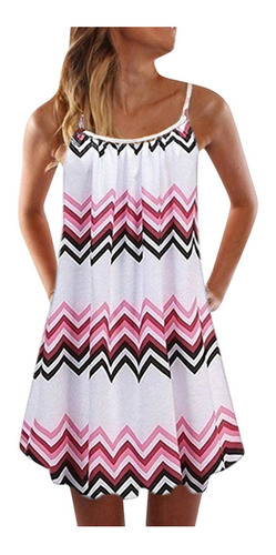 Vestido De Mujer Con Cuello Redondo Sin Mangas Estampado Est Vestido De Mujer Con Cuello Redondo Sin Mangas Estampado Est