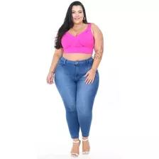 Calça Jeans Feminina Plus Size Cigarrete Tamanho Grande