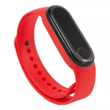 Reloj Smart Band Mod M6 Only Pasos Cardio Notificaciones Caja Negro Malla Rojo