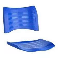 Assento Encosto Plástico Azul Cadeira Fixa Iso Empilhavel