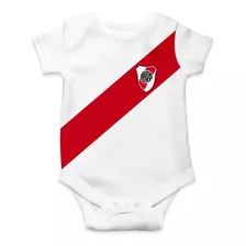 Body Para Bebé Personalizado River Camiseta Algodón Blanco