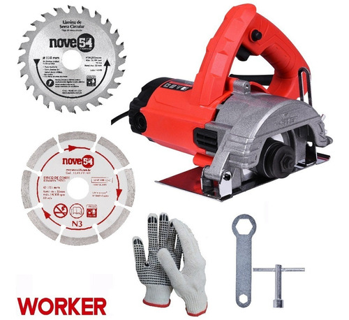 Serra Mármore Profissional Worker 1300w Tip / Makita Com Kit