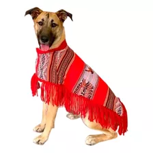 Ropa De Mascotas / Poncho Andino Rojo Talla Xl(5)