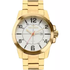 Relógio Masculino Technos Soul Dourado 24 Hs Cor Do Fundo Branco