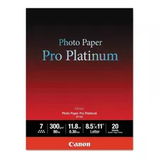 Papel Fotográfico Pro Platinum Canon Pt-101 8.5x11 20 Hojas
