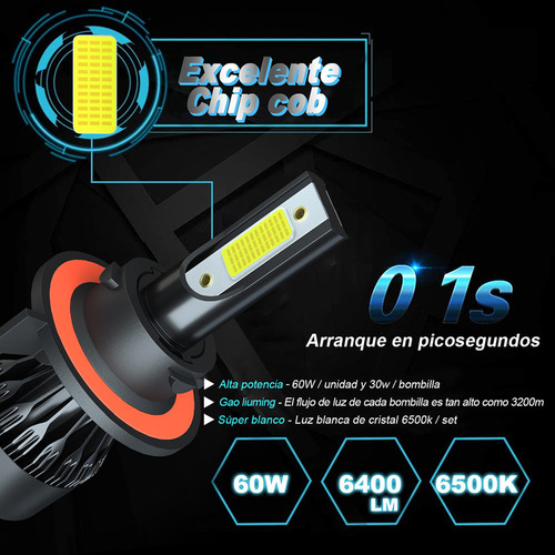 Para Jeep Liberty 2008-2012 Faros Led 4 Bombillas Combo Foto 5