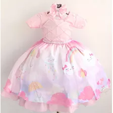 Vestido Chuva De Benção De Amor Arco Iris Kit Completo 