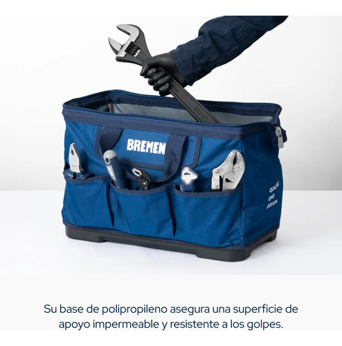 Bolso Porta Herramientas Bremen Cerrado 18 Base Plastic 8663 Azul