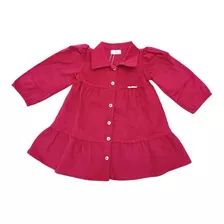 Vestido Bebê Infantil Veludo Vermelho Tamanhos P, M, G 26124