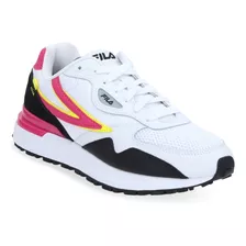 Tenis Sneakers Fila Dama Blanco Cintas Piel 690-23