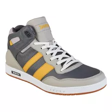 Tenis Para Caballero Color Gris Mostaza Newk Estilo R647*01