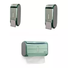Kit 2 Porta Sabonete Líquido + 1 Dispenser Papel Toalha Nf