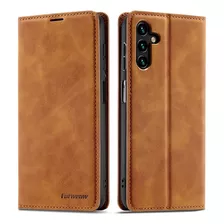 Case Capa Carteira Em Couro Magnética Para Samsung S23 Fe