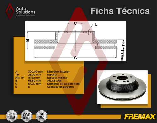 2 Discos De Freno (t) Mercedes Benz Glk300 2010-2012 (300mm) Foto 2