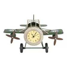 Adorno Metal Reloj Avion 26x17x14 Cm. Unico 17x14x26 Cm