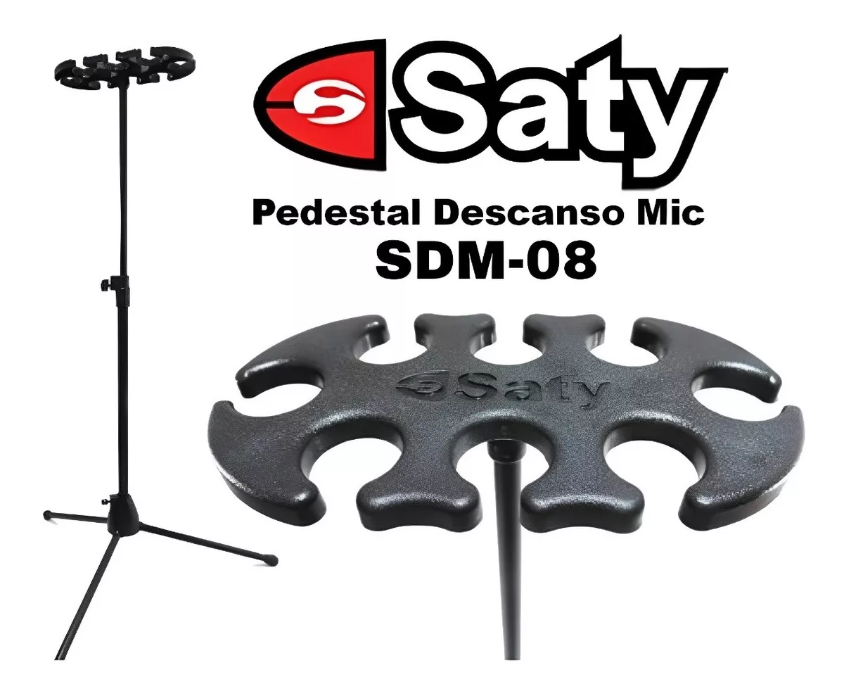 Pedestal Suporte Descanso Saty Pm-08 8 Microfones Universal