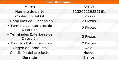 Pack Terminales Horquillas Tornillos Suzuki Swift 10/17 Syd Foto 2