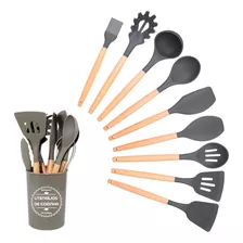 Jogo De Jantar Kit Utensílios De Cozinha Silicone 12pç