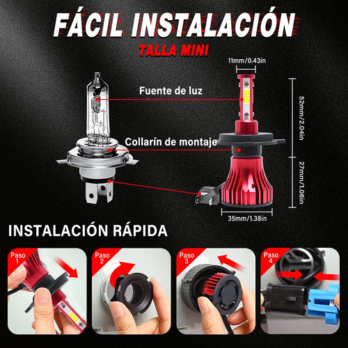 Kit De Faros Led De 4 Lados H4 H13 9007 Luz Alta Y Baja 100w Foto 7