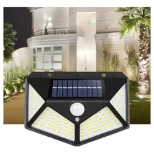 Luminária Solar 100 Led Com Sensor Jardim À Prova D'água Top