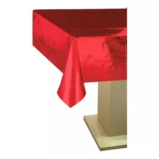 Mantel Metalizado Dorado Plateado Rojo 137cmx274cm Cotillon