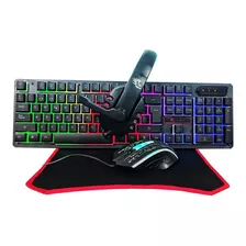 Kit Gamer Pc Teclado Mouse Audifono Mousepad Yelandar Rgb