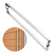 Puxador De Porta U Luxo Inox Escovado 60 Cm Madeira Vidro Brinovar