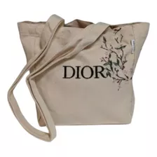 Dior Beauty Tote Bag De Lino Logo Bordado