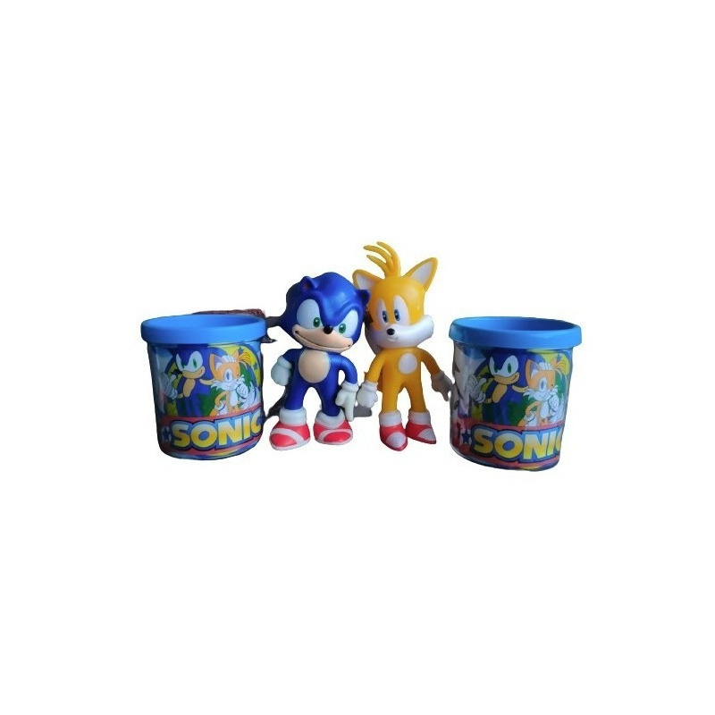 Kit 2 Bonecos Sonic E Tails 16cm Com Canecas 350ml