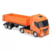 Caminhão De Brinquedo Carreta Caçamba Iveco Hi Way Miniatura