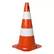 Cones De Sinalização Pvc 50cm Laranja E Branco Transito