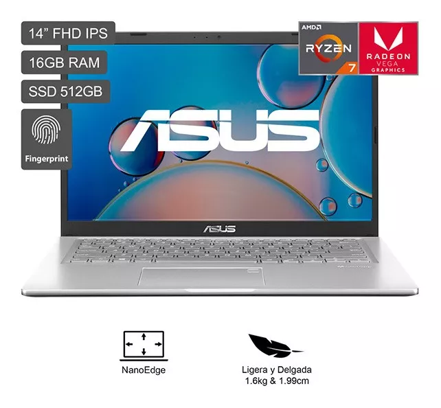 Laptop Asus 14  Fhd Amd Ryzen 7 512gb Ssd 16gb R7-3700u