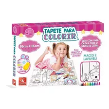 Brinquedo Infantil Kit Pintura Tapete P/ Colorir C/ 12 Gizes