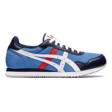 Tenis Asics Tiger Runner 400 Hombre Color Blue Coast/white Diseño De La Tela Liso Talla 9