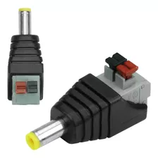 10x Conector P4/dc Macho Com Borne 2.5 5.5mm Engate Rápido