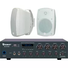 Kit Som Ambiente 2 Caixas 120w + Sm-ap4000 Branco - Sumay