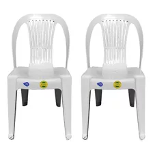 Silla Plastico Reforzado Apilable 135kg Promo 2 Unidades